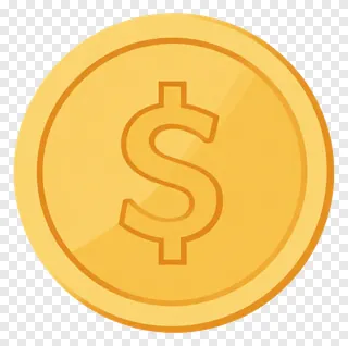 A golden coin with a dollar sign symbol.