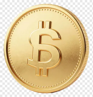 A gold coin with a dollar sign.