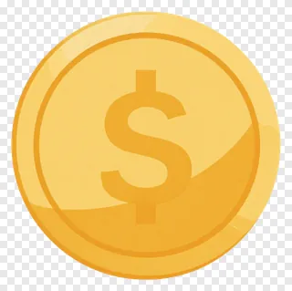A gold coin with a dollar sign symbol.