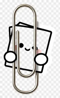 A metal paperclip holding papers with a cartoon face.