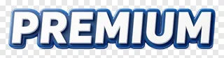 The word 'PREMIUM' in bold 3D white letters with a blue outline.