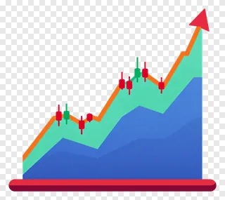 A rising stock chart with a red arrow pointing up.