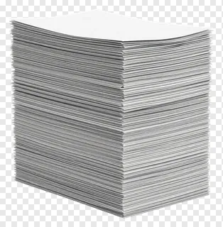 A stack of white paper files.