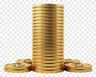 Tall tower of golden coins with dollar symbols on top.