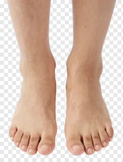 A pair of bare human feet with visible skin texture.