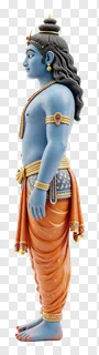 Blue Ravana effigy shown from the side.