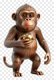 A bronze monkey holding a nut.