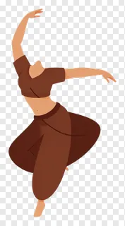 A brown lehenga garba dancer in motion.