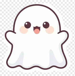 A cute ghost with an open mouth and blush cheeks.