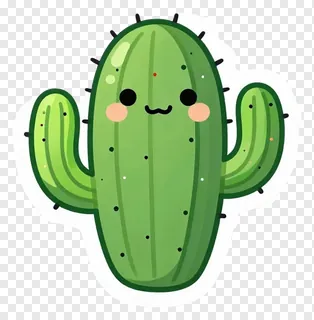 A smiling cartoon cactus with two arms.