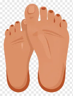 Cartoon feet with smooth skin texture.