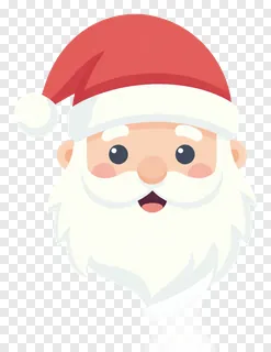 Santa Claus face wearing a red hat.