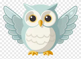 A cartoon owl with glass wings and a ceramic body.