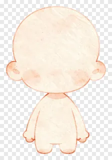 Blank watercolor character template for design.