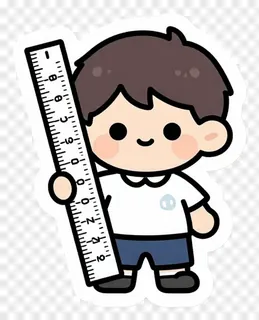 Cartoon child holding a measuring tape.