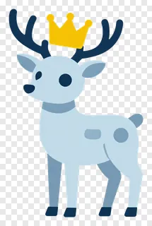 Deer adorned with a gold crown