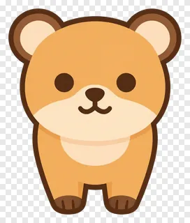 A cute cartoon bear character with a smiling face.