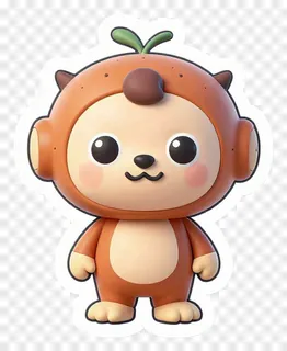 A cute cartoon monkey with leafy hair.