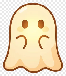 A cute ghost with a sad expression.