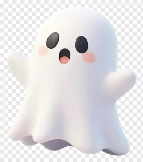A cute white ghost with outstretched arms.