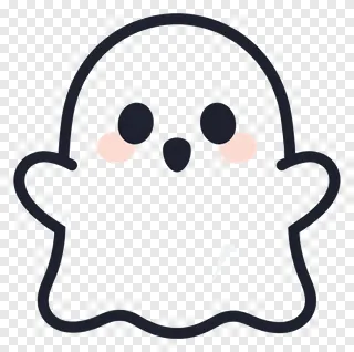 A cute ghost with large round eyes.