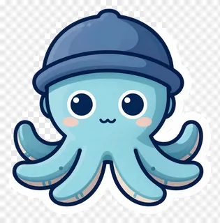 A cartoon octopus wearing a hat.