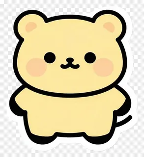 A cute yellow bear character with rosy cheeks.