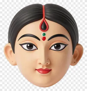 Durga Maa face with red teardrop bindi