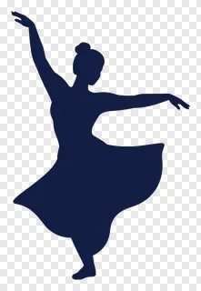 A dark blue Garba dancer leaping in motion.