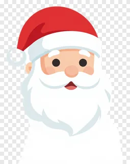 Cartoon Santa Claus face wearing a red hat.