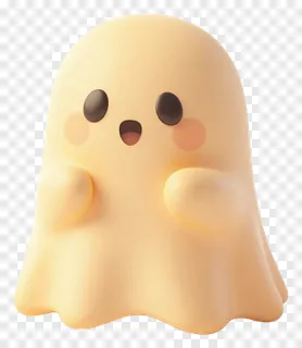 A cute, glowing ghost with rosy cheeks.