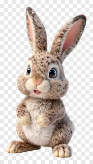 A cute Easter bunny with textured fur sitting upright.