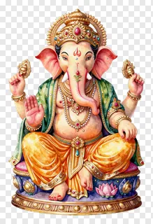 Statue of Lord Ganesha with floral pedestal