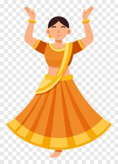 A woman dancing in a traditional Indian garba costume.