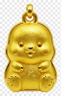 A golden bunny-shaped pendant charm.