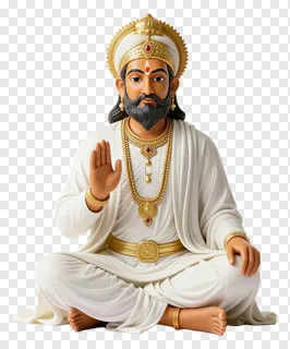 Statue of Guru Nanak in seated meditation pose.