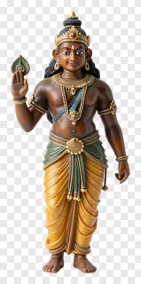 Ravana effigy with raised hand holding a leaf