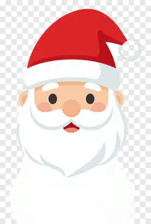 Red Santa hat with white trim and pom-pom.