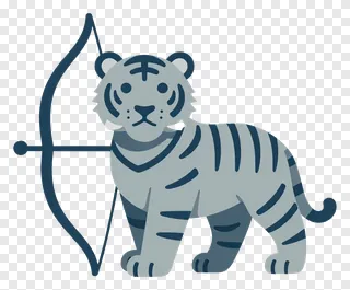 A stone tiger holding a bow.