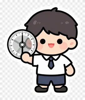 Cartoon student holding a slide rule.