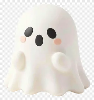 A cute white ghost with blush cheeks.