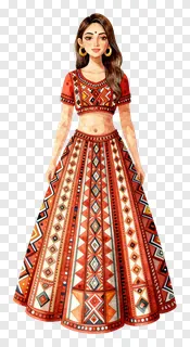 Woman in colorful geometric tribal dress