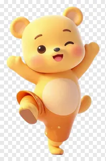 Yellow bear dancing in a Garba pose.