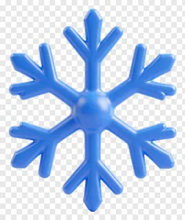 A blue plastic snowflake toy.