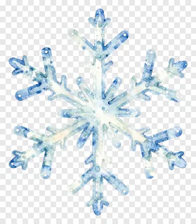 A blue watercolor snowflake ornament.
