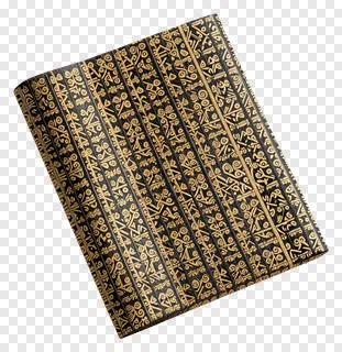 Black and gold Bengali alpona pattern with geometric motifs.
