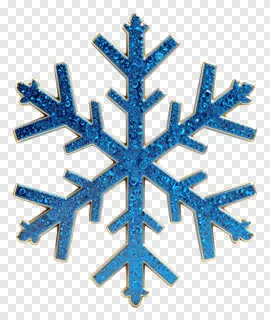 A blue snowflake with textured enamel and gold edges.