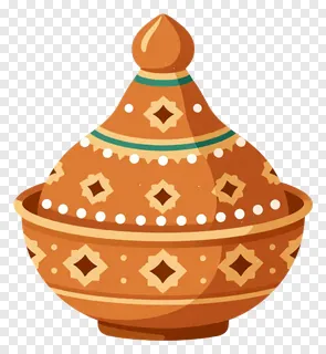 A brown decorated karwa pot with geometric designs.