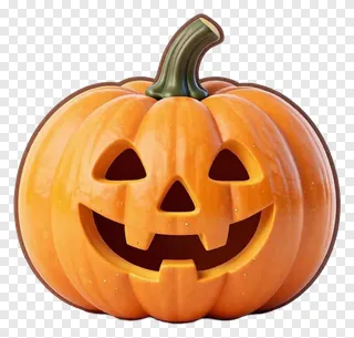 A carved jack-o-lantern pumpkin with a smooth rind.