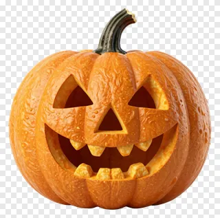A carved jack-o-lantern pumpkin with a textured rind.